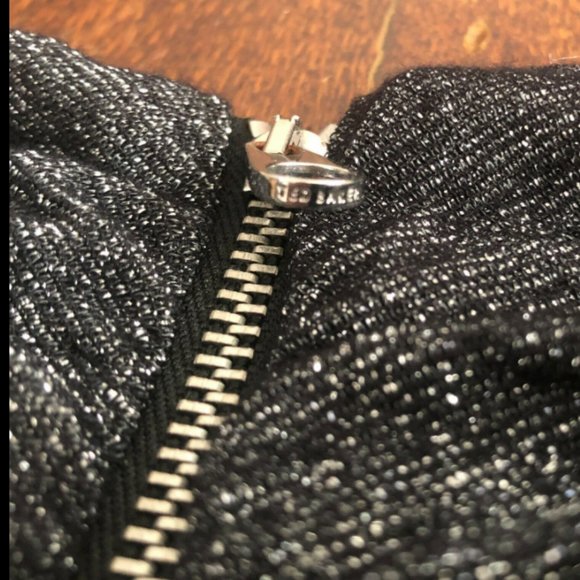 Ted Baker Long Sleeve Metallic Silver Knot Dress - Picture 7 of 10